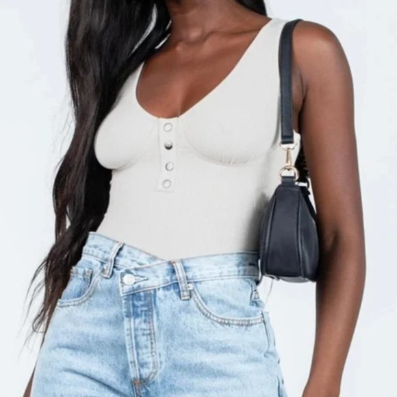 Princess Polly Tarsha Bodysuit Beige Bustier - Picture 1 of 4